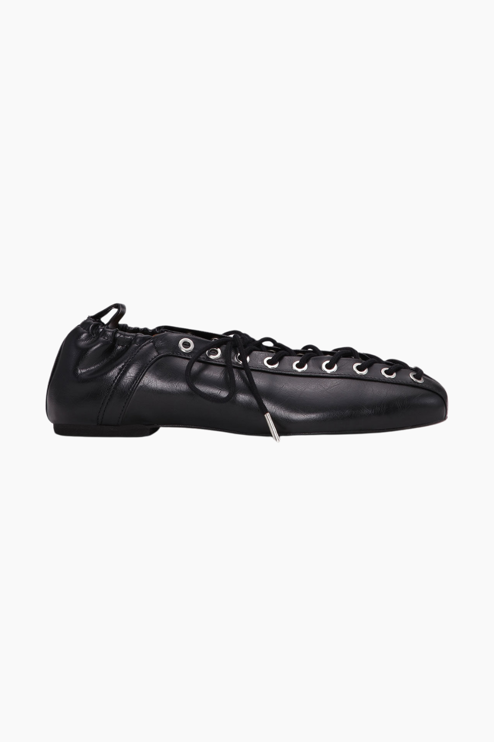 Eyelets Lace Up Ballerina Crinkle Oleatex S2914 - Black - GANNI - Sort 41 billede