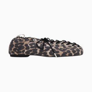 Eyelets Lace Up Ballerina Denim Print S2961 - Leopard - GANNI - Leopard 41 billede