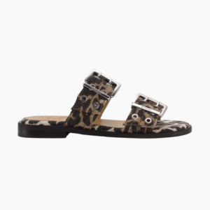 Feminine Buckle Two Strap Sandal Naplack S2970 - Leopard - GANNI - Leopard 41 billede