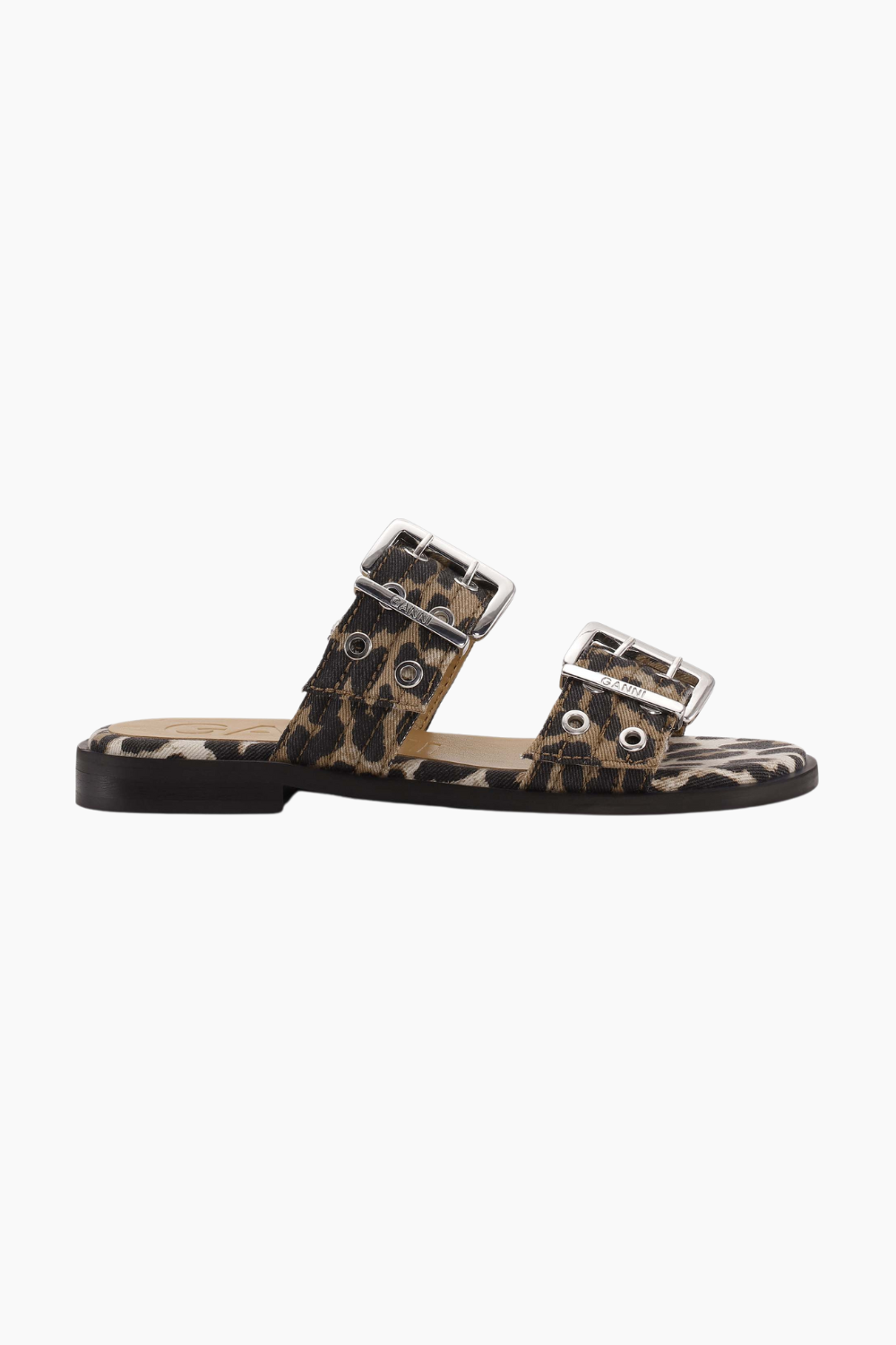 Feminine Buckle Two Strap Sandal Naplack S2970 - Leopard - GANNI - Leopard 41 billede