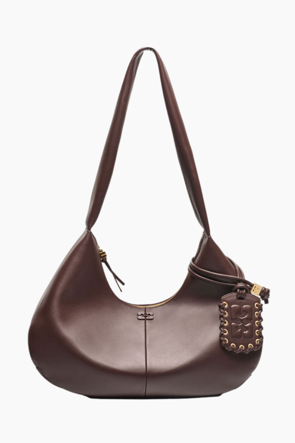 Ganni Bou Bag Hobo Medium A6840 - Seal Brown - GANNI - Brun One Size billede