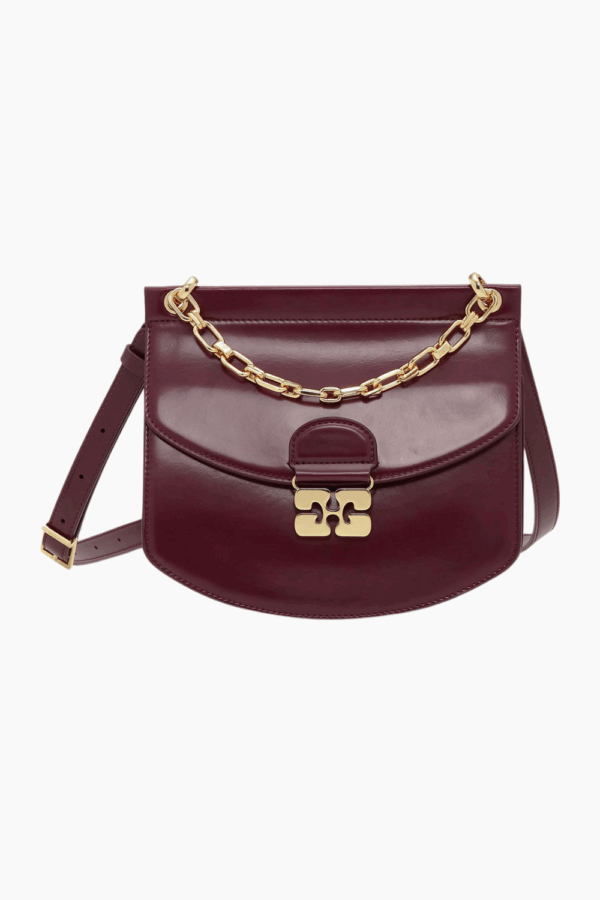 Apo-G Bag Small Box Chain A6744 - Tawny Port - GANNI - Bordeaux One Size billede