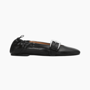 Butterfly Strap Ballerina Crinkle Oleatex S3117 - Black - GANNI - Sort 41 billede