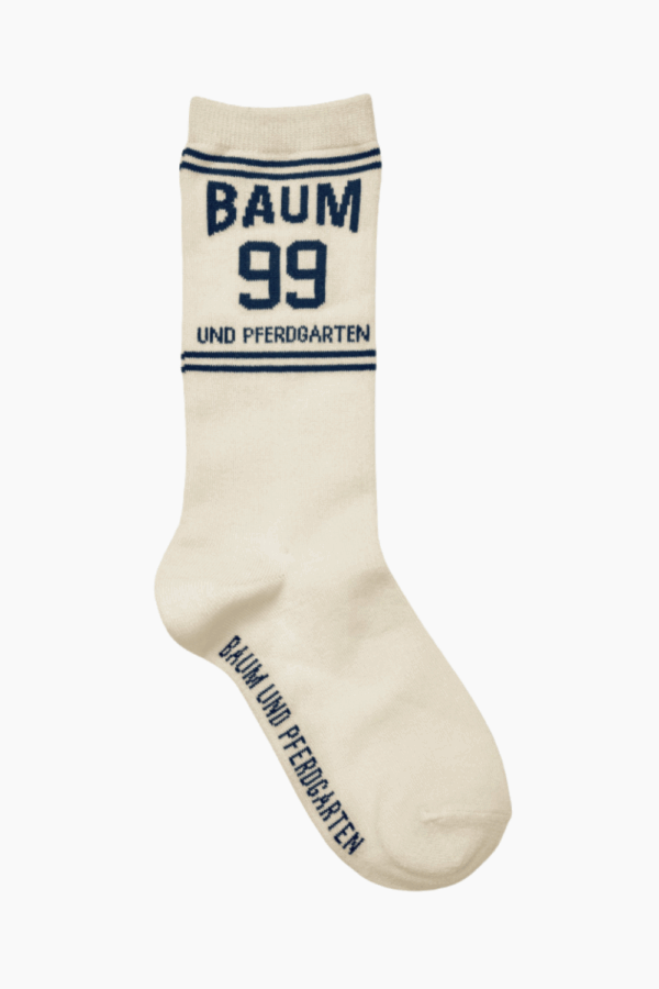 Ling Socks - Egret Navy Baum - Baum und Pferdgarten - Creme M/L billede
