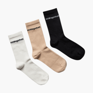 Rib Socks - Black+Creamy White+Creamy Grey - H2O Fagerholt - Sort 43-46 billede