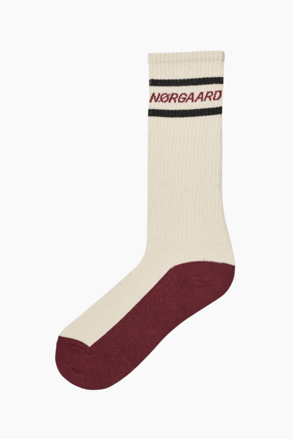 Sock Single Sport Logo - Off White - Mads Nørgaard - Creme One Size billede