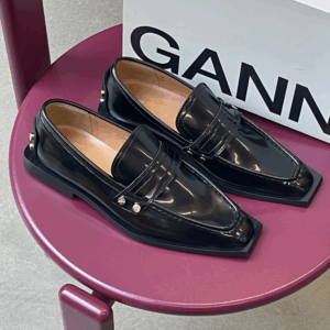 Studs Square Toe Loafer Box Oleatex S3178 - Black - GANNI - Sort 41 billede
