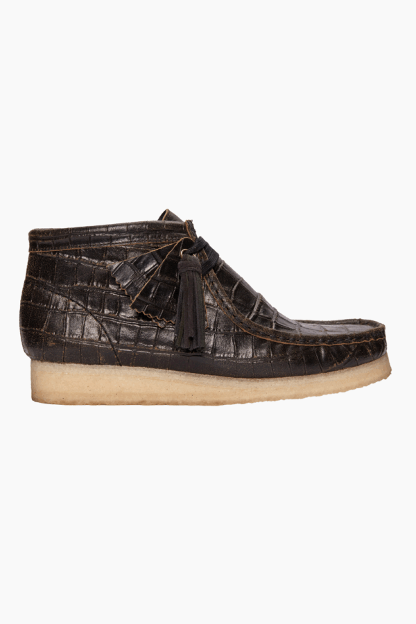 Wallabee Boot. D - BlkCroc Distress - Clarks - Brun 40 billede