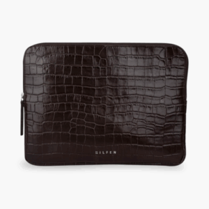 Elisa Computer Sleeve - Brown Croco - Silfen Studio - Brun One Size billede