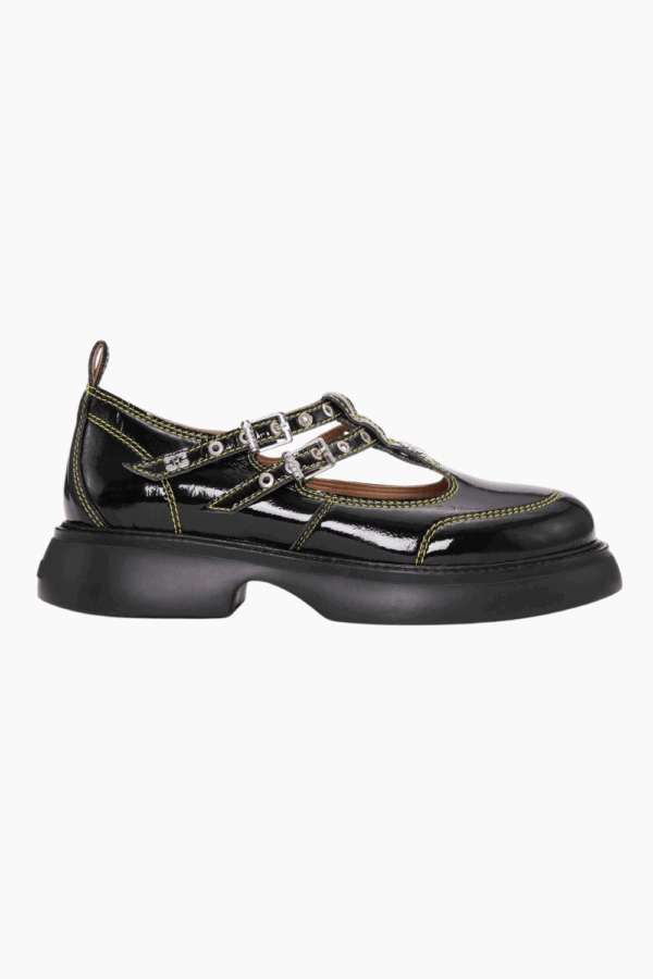 Everyday Butterfly Mary Jane Naplack S2928 - Black/Yellow - GANNI - Sort 41 billede