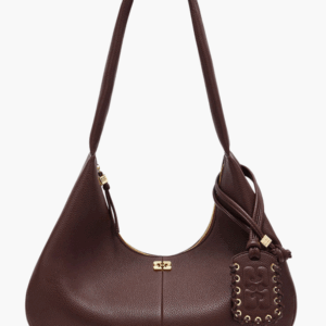 Hobo Medium Grained A7298 - Chicory Coffee - GANNI - Brun One Size billede