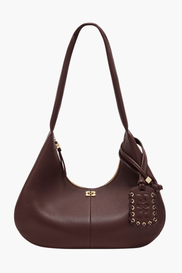 Hobo Medium Grained A7298 - Chicory Coffee - GANNI - Brun One Size billede
