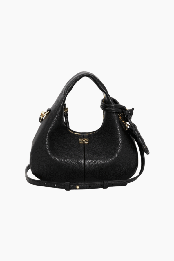 Hobo Mini Grained A6976 - Black - GANNI - Sort One Size billede