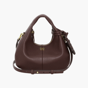 Hobo Mini Grained A7102 - Chicory Coffee - GANNI - Brun One Size billede