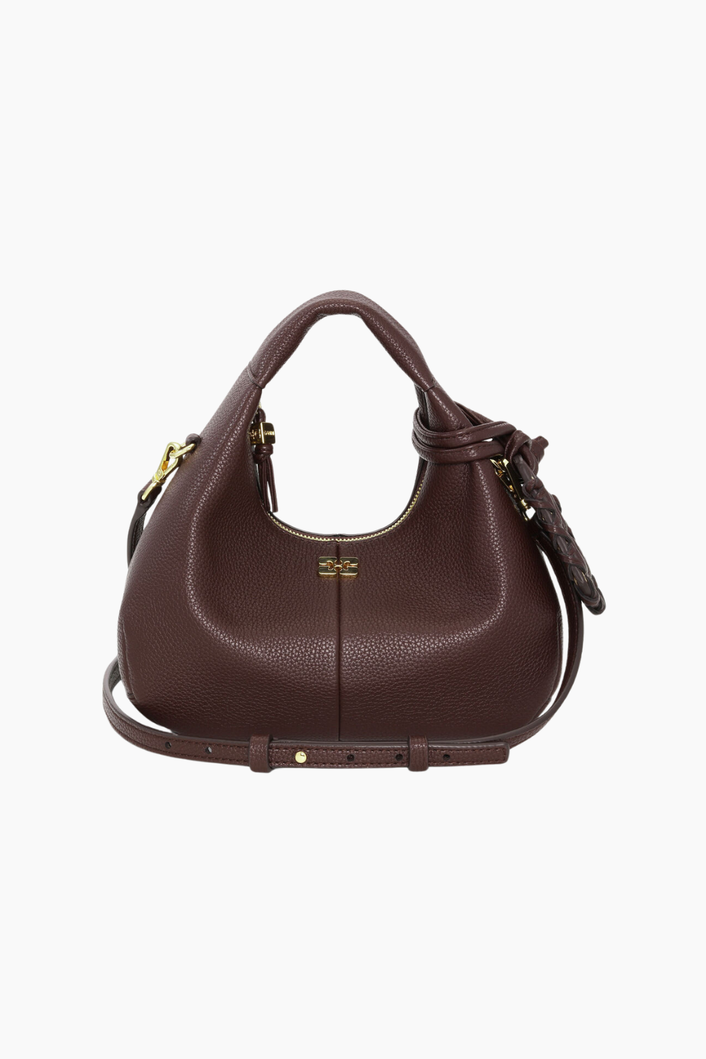 Hobo Mini Grained A7102 - Chicory Coffee - GANNI - Brun One Size billede