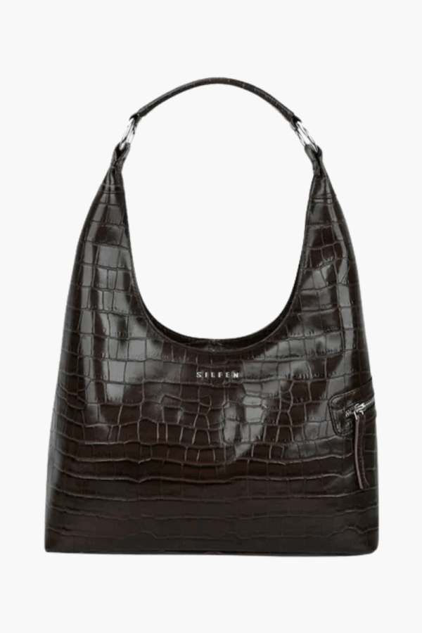 Lola Shoulder Bag - Brown Croco - Silfen Studio - Brun One Size billede