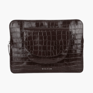 Selma Computer Sleeve - Brown Croco - Silfen Studio - Brun One Size billede
