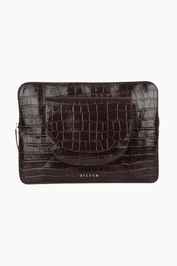 Selma Computer Sleeve - Brown Croco - Silfen Studio - Brun One Size billede