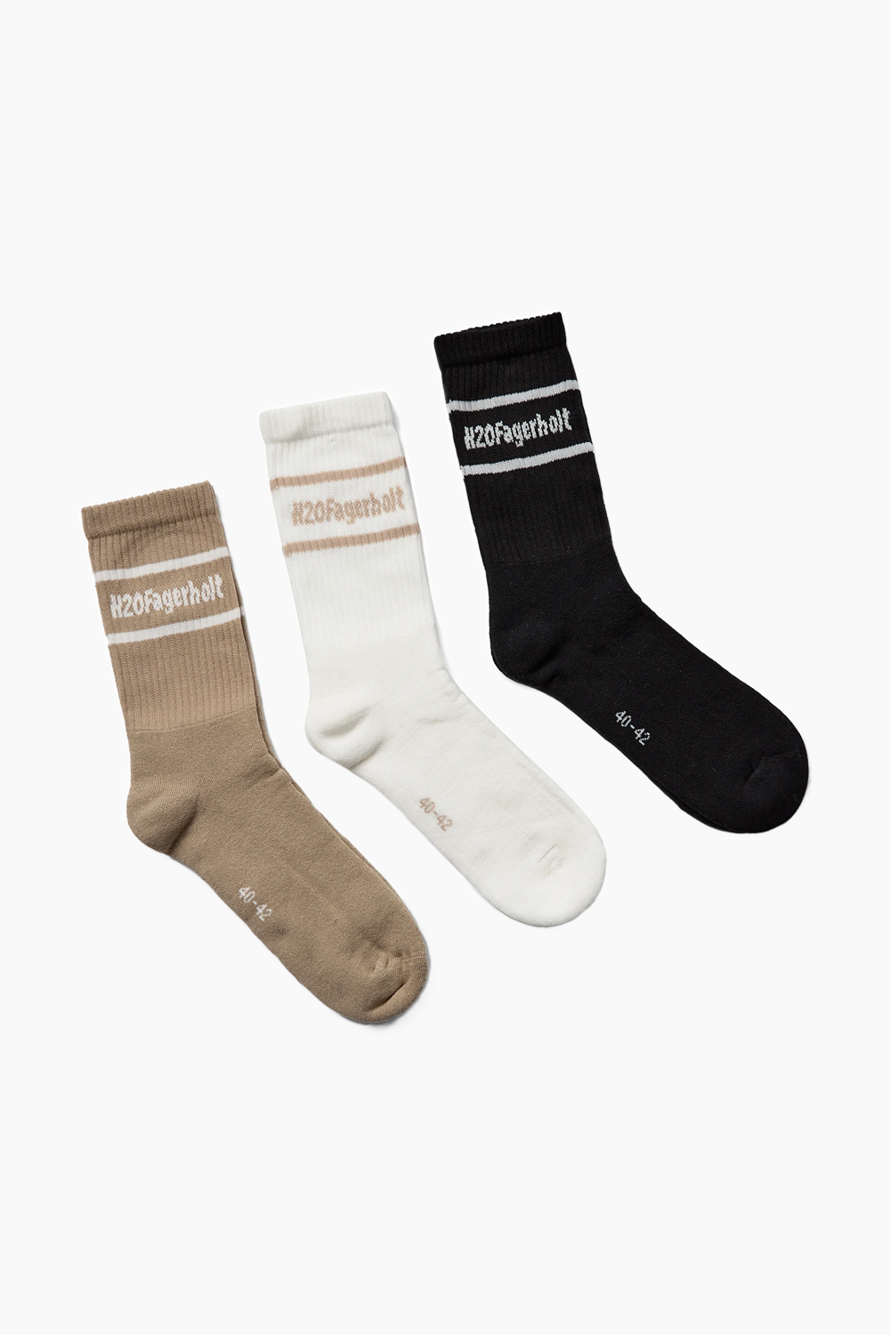 New Suck Socks - Black/White/Creamy Grey - H2O Fagerholt - Mønstret 43-46 billede