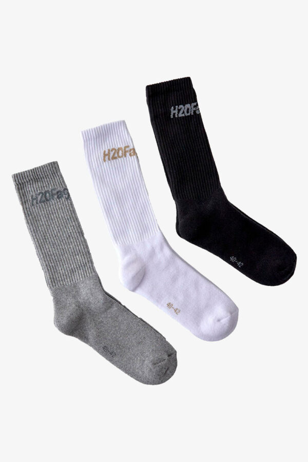 Suck Socks 3-pack - Black/White/Grey Mel - H2O Fagerholt - Grå 40-42 billede